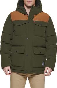 Стеганая парка Levi's для мужчин Arctic Cloth, Olive/Brown