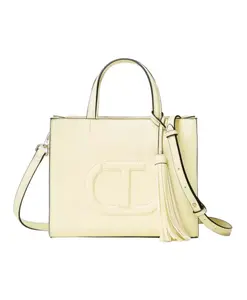 Сумка через плечо с овальной буквой Т и кисточкой. Twinset, желтый