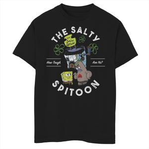 Футболка с рисунком «Губка Боб Квадратные Штаны» для мальчиков 8–20 лет «Соленая плевательница» How Tough Are Ya Nickelodeon