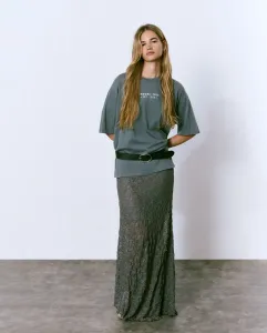 Асимметричная длинная юбка Brownie, темно-серый