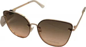 Женские солнцезащитные очки Lucky Brand D2000 большого размера с золотистой оправой и заушным креплением, Green Black