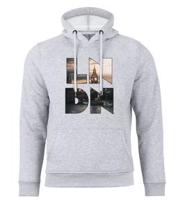 Толстовка Cotton Prime Skyline Hoodie London Weltenbummler Kollektion, серый меланж