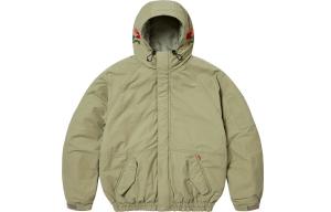 Supreme Куртка с капюшоном в технике игольного шитья, Olive Green/Olive