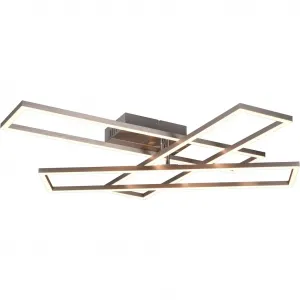 Светодиодный потолочный светильник CLAUDIA, потолочная или настенная лампа с поворотными и регулируемыми светодиодными модулями CCT LED-панель 1 шт. цвет света 2700-6500 Кельвин, холодный и теплый белый, 4600 Лм My Home, Nickel