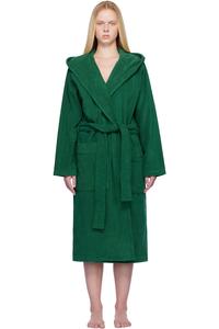 Терри халат с капюшоном Tekla, зеленый