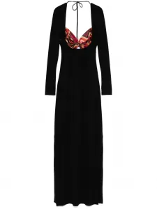 Платье макси с шарфом Marine Serre, черный