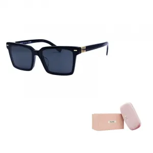 MIU MIU Прямоугольные солнцезащитные очки с тонированными линзами, Bright Black