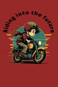 Riding into the Future: 150 Ruled Pages Notebook with Retro Motorcycle Design and Red Cover for Creative Writing, Journaling and Note-Taking (Independently published)