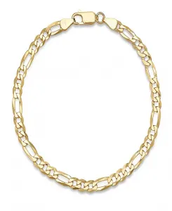 Мужской браслет-цепочка Фигаро из стерлингового серебра 14 карат с позолотой Steeltime, gold