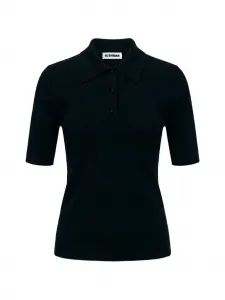 Топ-поло на пуговицах Jil Sander, черный