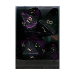 Набор полиэфиров 30 мм — фиолетовый с золотом (7), Dice - Oblivion, Unsual Shapes, Micro & Oversized (Crystal Caste)