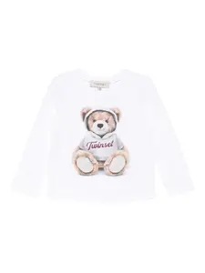 Футболка с принтом Teddy Twinset Kids, белый