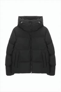 Укороченная пуховая куртка с высоким воротником и регулируемым капюшоном Duvetica, черный