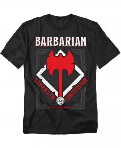 Футболка больших размеров с изображением варвара из Dungeons Dragons: Сила и Выносливость D&D, Black