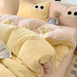 LUOLAI HOME Комплект постельного белья, 3 предмета, 90 см, для одеяла 150×200 см, цвет желтый