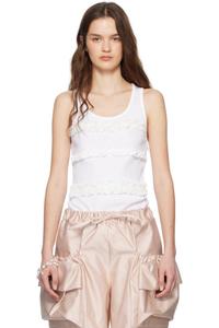 Белая майка с оборками Simone Rocha