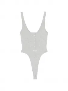 Боди с логотипом и пуговицами Versace, серый