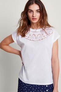 Футболка Garcia с вырезом Monsoon, белый