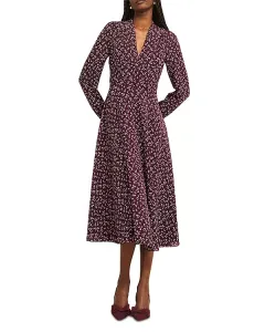 Платье миди "Аврора" для невысоких девушек Hobbs London, мультиколор