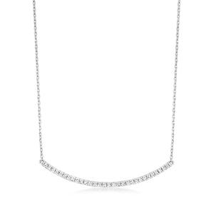 Ожерелье RS Pure by Ross-Simons с изогнутой бриллиантовой планкой из стерлингового серебра Rs Pure, 16 In