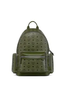 Рюкзак Stark Visetos среднего размера с монограммой Mcm, зеленый