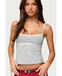 Женская майка Rhoda в контрастный горошек Edikted, Gray-melange