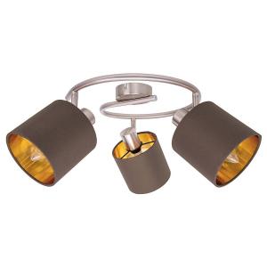 Потолочный светильник Näve Maron 3-flammig, сталь / полиэстер - коричневый / золотой