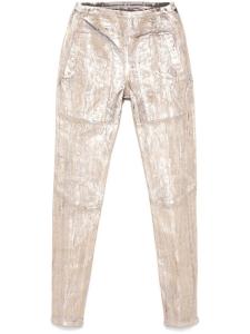 Брюки с эффектом потрескавшихся тканей от Рика Оуэнса Rick Owens, золотой