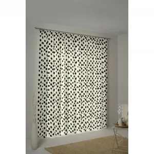 Штора Адам «Точки», (1 шт.), экологически чистые материалы Adam, цвет naturweiß/schwarz
