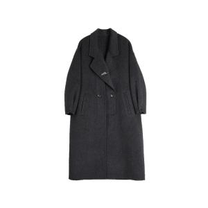 ELLE Пальто женское темно-серое с лацканами утепленное