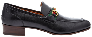 Кроссовки Gucci Horsebit Web-Stripe Loafer 'Black', черный