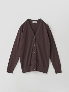 Хлопковый вязаный кардиган с V-образным вырезом и длинными рукавами | YASMIN | 30G, современный крой