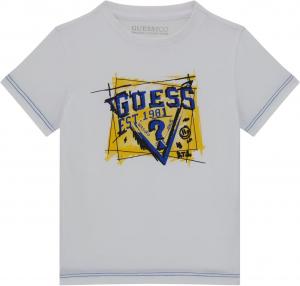 GUESS Мужская футболка с коротким рукавом и принтом, Pure White