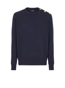 Джемпер из эко-кашемира Balmain, темно-синий