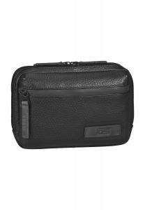 Сумка через плечо, кожаная, однотонная, мужская JOST, черный