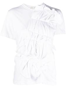 Comme Des Garçons топ с короткими рукавами и сборками, белый