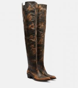 Ботфорты Clive 35 из кожи Khaite, Vintage Black