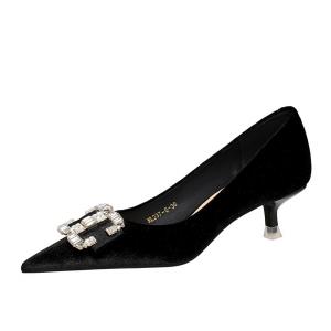 Туфли As If Treading On Level Ground Slim Heel High Heels 4.5CM Women's Bamiti, Black