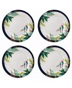 Обеденная тарелка с попугаем Сары Миллер, набор из 4 шт. Portmeirion, white
