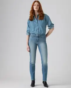 Женские прямые джинсы Vaquero recto 314 средней посадки Levi'S, синий