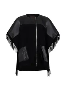 Свитер Solan с молнией и бахромой Moorer, черный