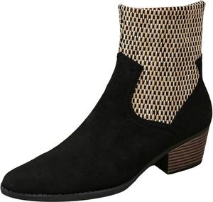 Женские ботильоны до щиколотки с низким толстым каблуком, водонепроницаемые ковбойские ботинки с плюшевой подкладкой, шнуровкой и боковой молнией для женщин, для походов Generic, Black