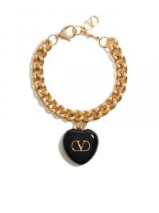 Браслет-цепочка золотистого цвета с подвеской в виде сердца Valentino Garavani, золотой