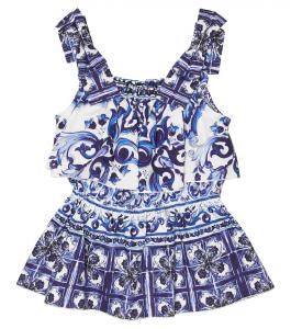 Блузка с принтом Dolce&Gabbana, синий/белый