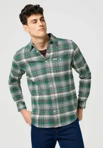 Рубашка с длинными рукавами, прямого кроя, с начесом Wrangler, Green Birch