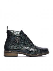 Женские ботинки Rieker из фактурной экокожи, зеленый