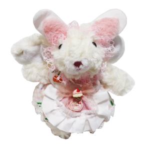 Очаровательный кролик с висячими ушками подвеска на сумку плюшевая кукла высота 20см ROUERXIONG, нежно-розовый