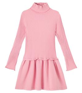 Платье из смесового хлопка с защипами Il Gufo, Pompelmo Rosa