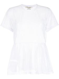 Comme Des Garçons сетчатая футболка с оборками, белый