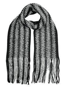 Зимний шарф крупной вязки черного цвета collezione alessandro